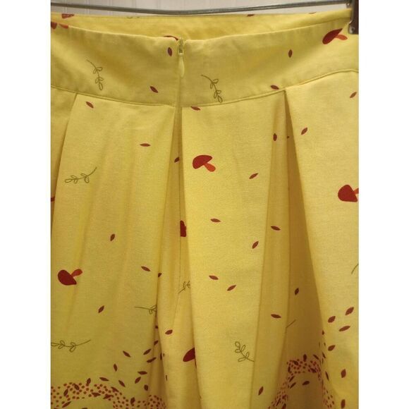 Yellow autumn, owl circle skirt , rockabilly. Size XL - Picture 4 of 5